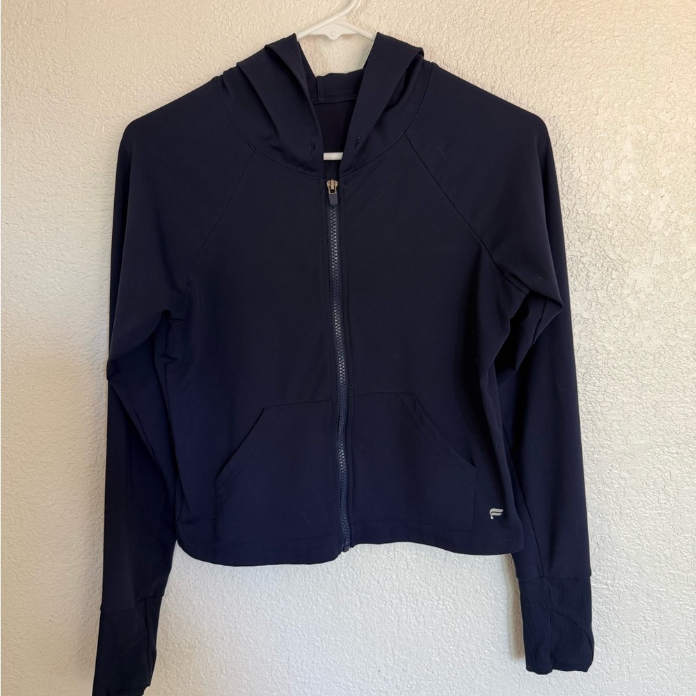 Women's Navy Hooded Zip Jacket - fabletics